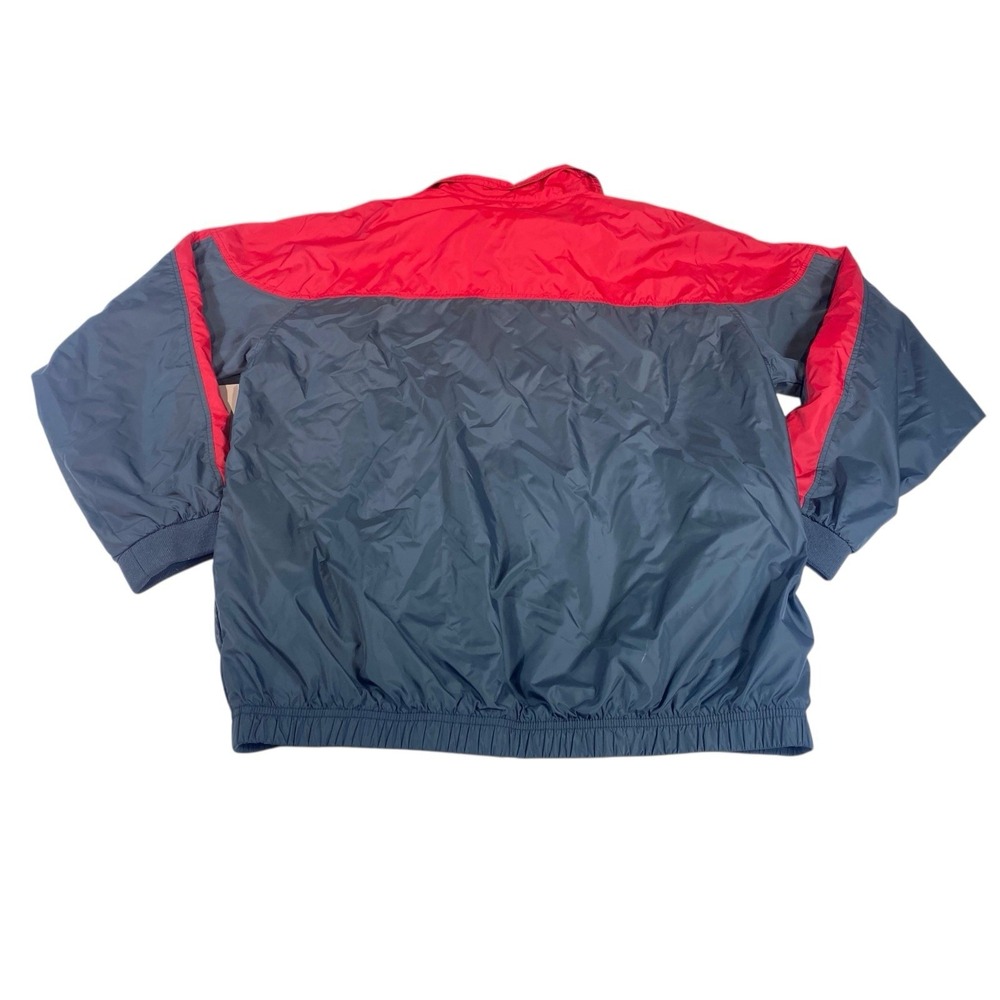 Nike Vintage 90s Windbreaker Jacket Mens LARGE Red Gray Colorblock Swoosh Pocket - Picture 11 of 14